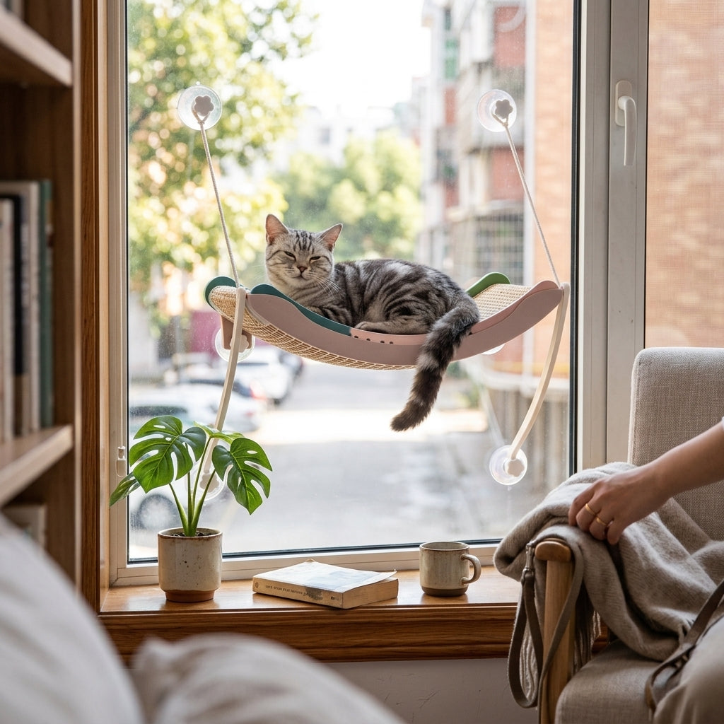 Window Cat Sun Hammock Perch lifestyle