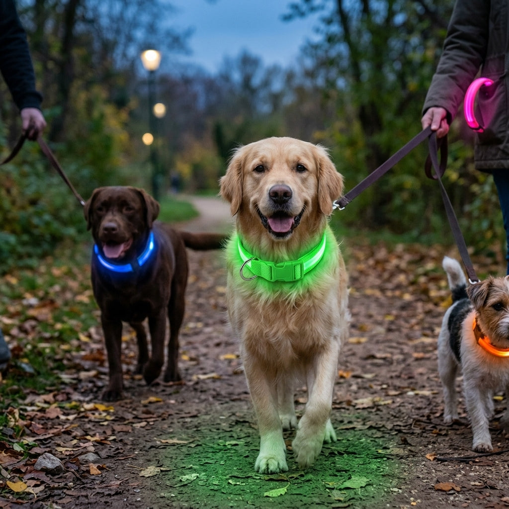 LED Glow Nylon Dog Safety Collar lifestyle